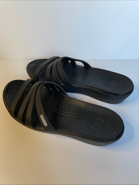 CROCS Shoes - CROCS Women’s Black Multi-Strap Slide Sandals.  Size 8